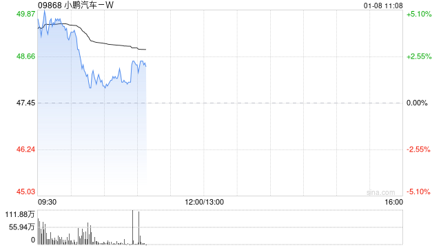 小鹏汽车-W早盘高开逾4% 开年首周夺得新势力销冠